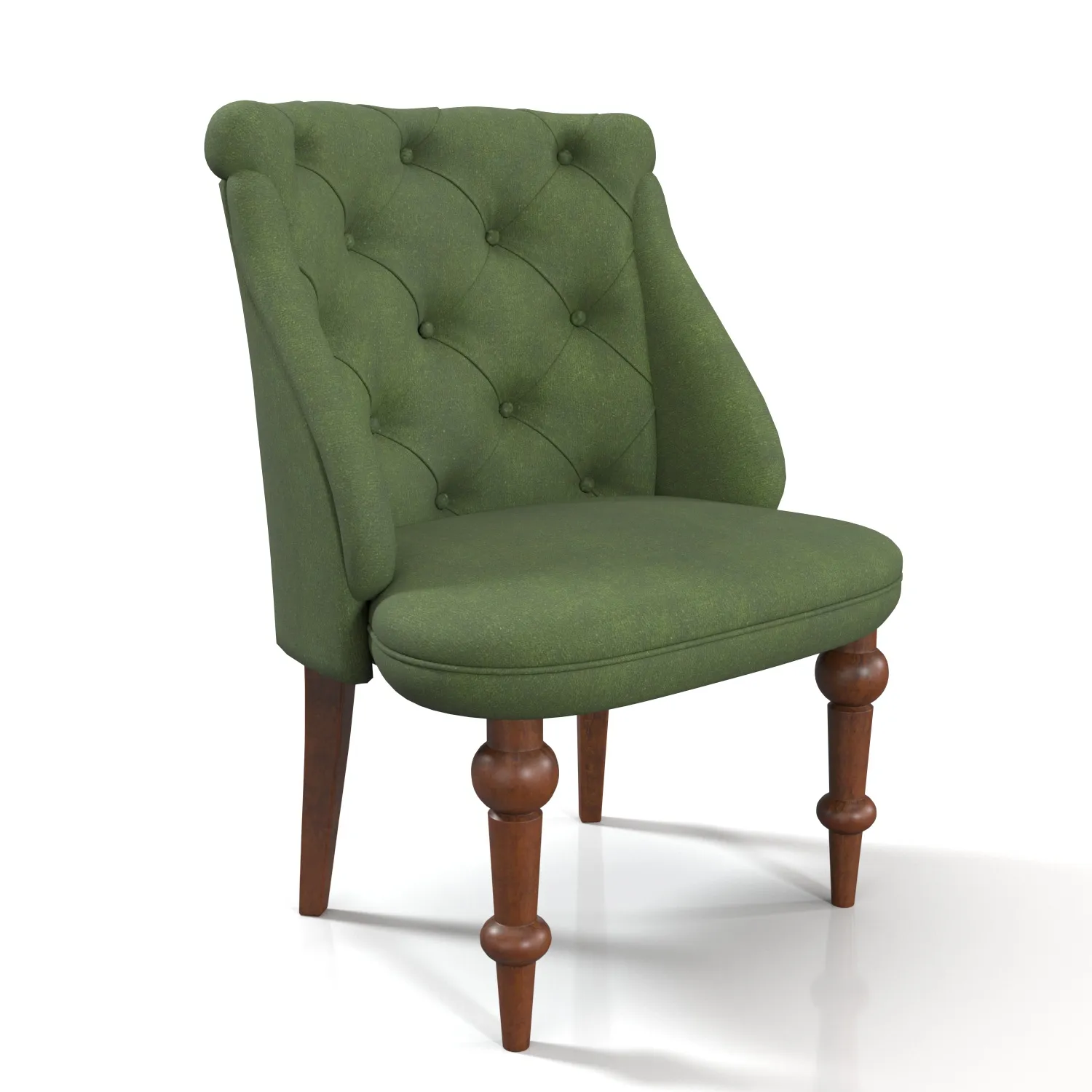 Upholstered Seat With Tufted Back Dining Chair PBR 3D Model_01